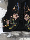 INTO THE EAST 25 Autumn/Winter Flower Handle Embroidery Button Vest ITE-E1DGAW057BL22VE-HEI black